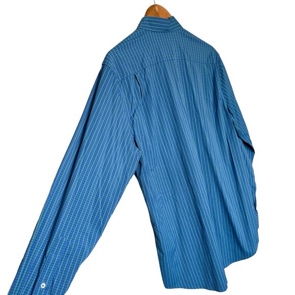 Southern Tide Intercoastal Plaid Long Sleeve Button Down Dress Shirt Blue Medium - Picture 4 of 14